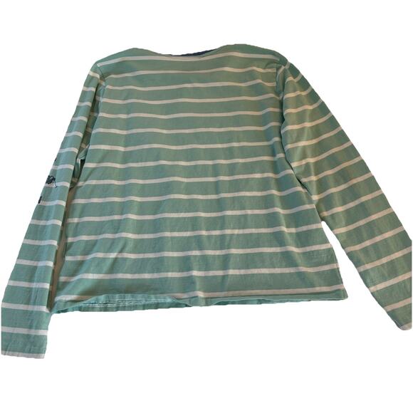 Polo Ralph Lauren Women’s L/S T-Shirt Blue & White Striped Spell Out Size XL - Picture 6 of 13